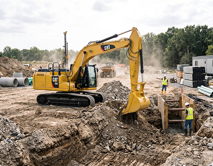 Heavy machinery on site